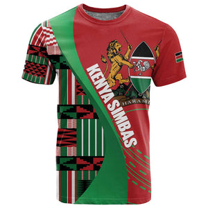 Custom Kenya Cricket T shirt Simbas African Kente - African Pride