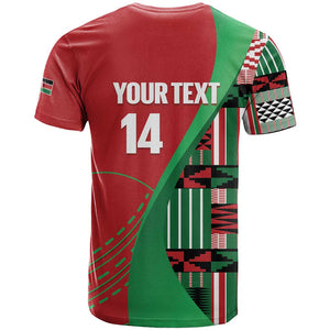 Custom Kenya Cricket T shirt Simbas African Kente - African Pride
