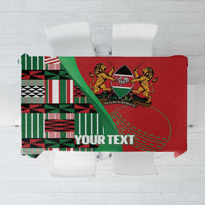 Custom Kenya Cricket Tablecloth Simbas African Kente - African Pride