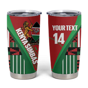 Custom Kenya Cricket Tumbler Cup Simbas African Kente - African Pride