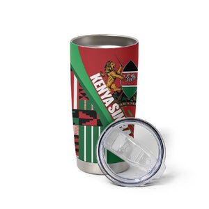 Custom Kenya Cricket Tumbler Cup Simbas African Kente - African Pride