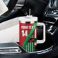 Custom Kenya Cricket Tumbler With Handle Simbas African Kente - African Pride