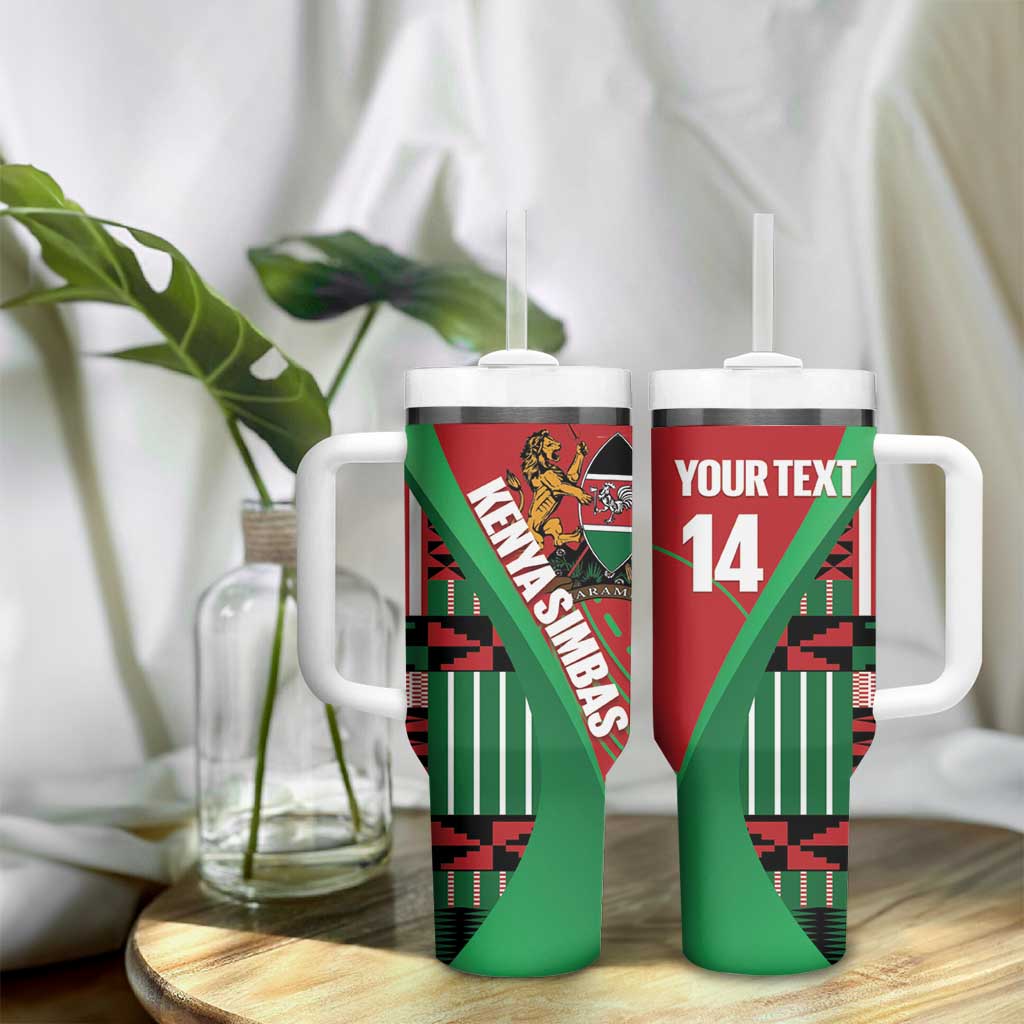 Custom Kenya Cricket Tumbler With Handle Simbas African Kente - African Pride
