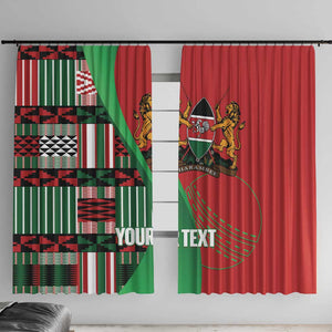 Custom Kenya Cricket Window Curtain Simbas African Kente - African Pride