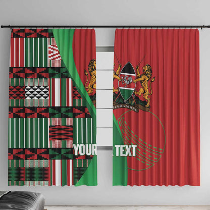 Custom Kenya Cricket Window Curtain Simbas African Kente - African Pride