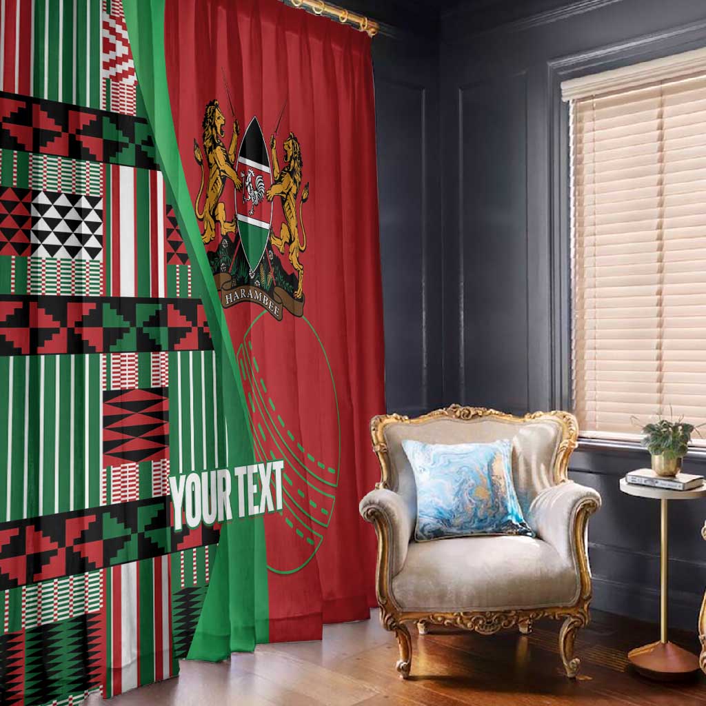 Custom Kenya Cricket Window Curtain Simbas African Kente - African Pride