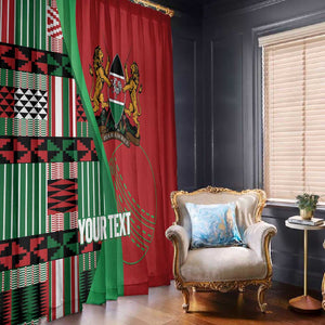 Custom Kenya Cricket Window Curtain Simbas African Kente - African Pride