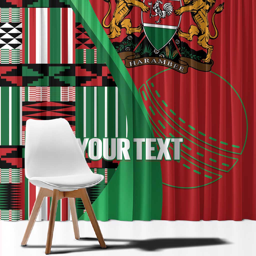 Custom Kenya Cricket Window Curtain Simbas African Kente - African Pride