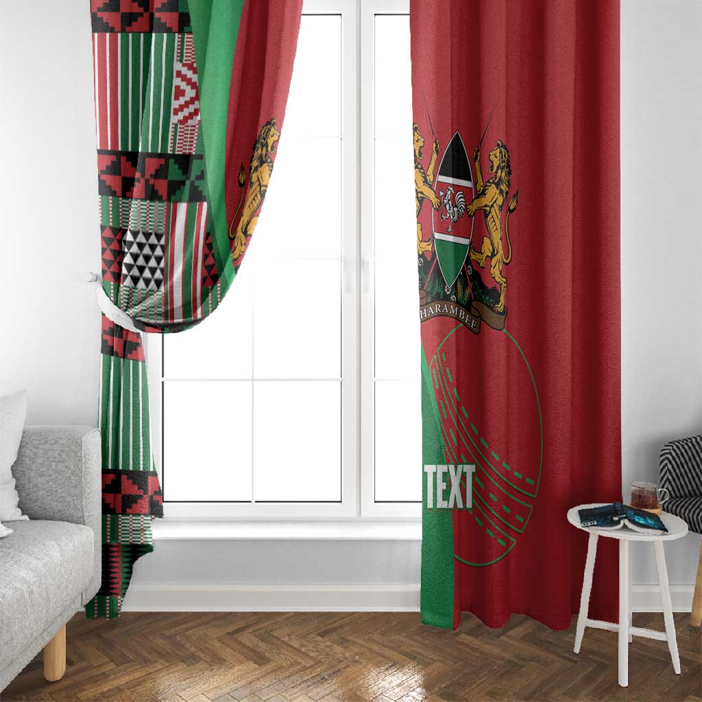 Custom Kenya Cricket Window Curtain Simbas African Kente - African Pride