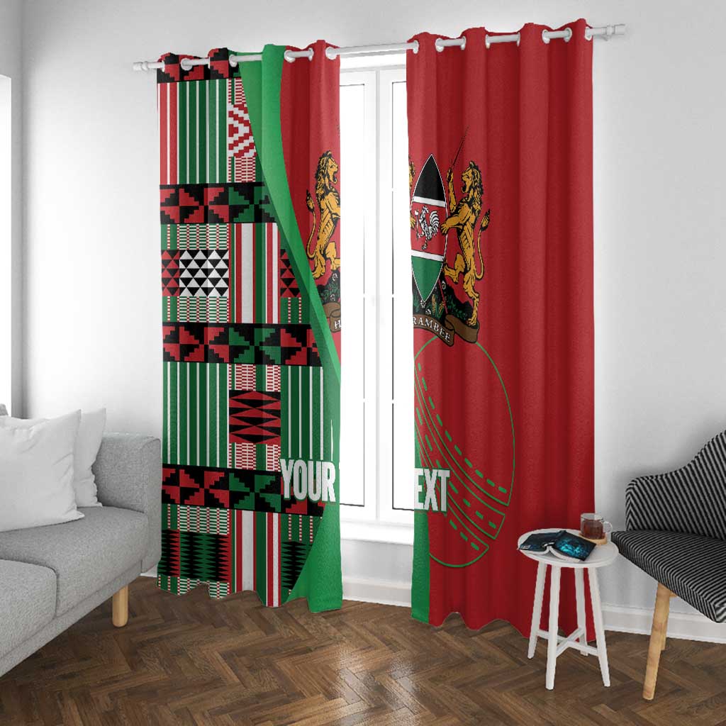 Custom Kenya Cricket Window Curtain Simbas African Kente - African Pride