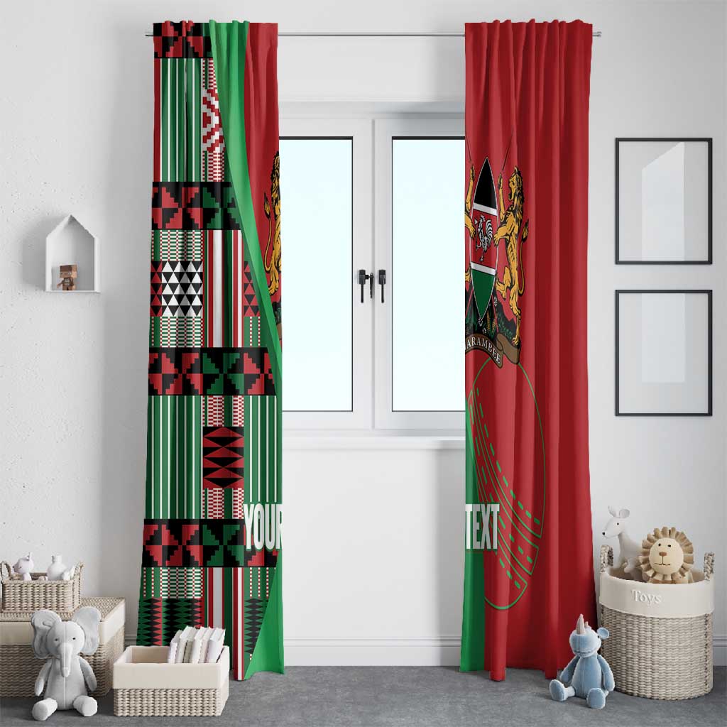 Custom Kenya Cricket Window Curtain Simbas African Kente - African Pride