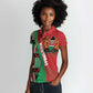 Custom Kenya Cricket Women Polo Shirt Simbas African Kente - African Pride
