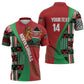 Custom Kenya Cricket Zipper Polo Shirt Come On Simbas Kente Pattern