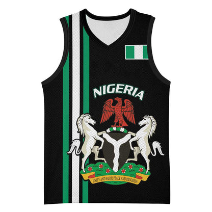Nigeria Basketball Jersey Nigeria Coat Of Arms Simple Style - African Pride