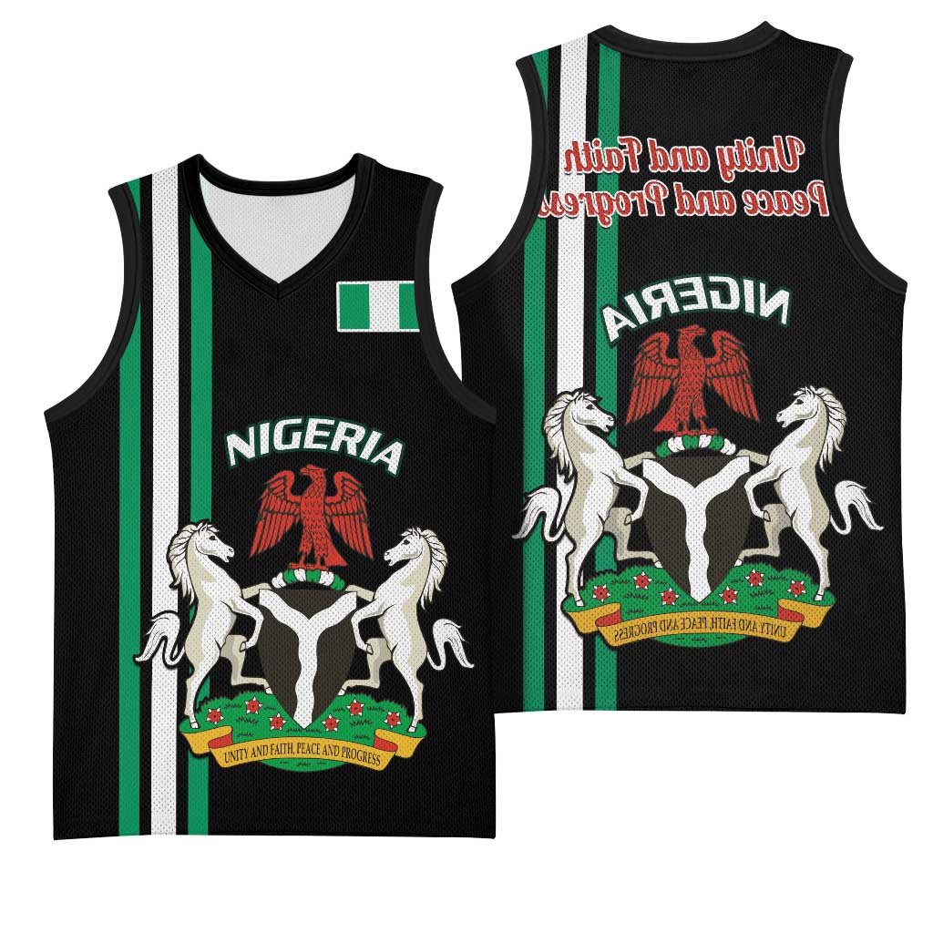 Nigeria Basketball Jersey Nigeria Coat Of Arms Simple Style - African Pride