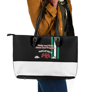 Nigeria Leather Tote Bag Nigeria Coat Of Arms Simple Style