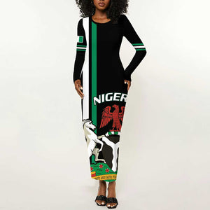 Nigeria Long Sleeve Bodycon Dress Nigeria Coat Of Arms Simple Style LT14