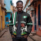 Nigeria Sleeve Zip Bomber Jacket Nigeria Coat Of Arms Simple Style