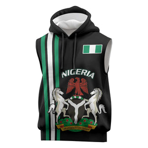 Nigeria Sleeveless Hoodie Nigeria Coat Of Arms Simple Style - African Pride