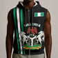 Nigeria Sleeveless Zip Hoodie Nigeria Coat Of Arms Simple Style - African Pride