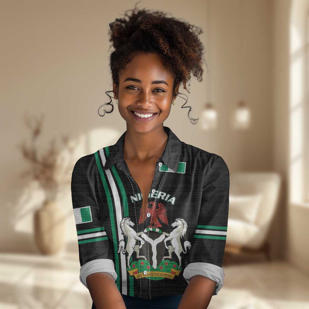 Nigeria Women Casual Shirt Nigeria Coat Of Arms Simple Style LT14