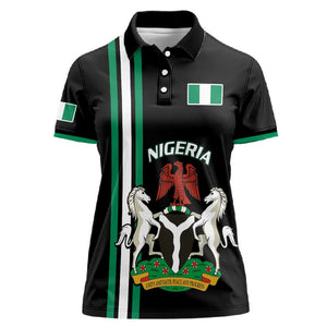 Nigeria Women Polo Shirt Nigeria Coat Of Arms Simple Style