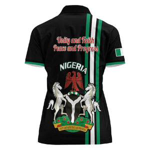 Nigeria Women Polo Shirt Nigeria Coat Of Arms Simple Style