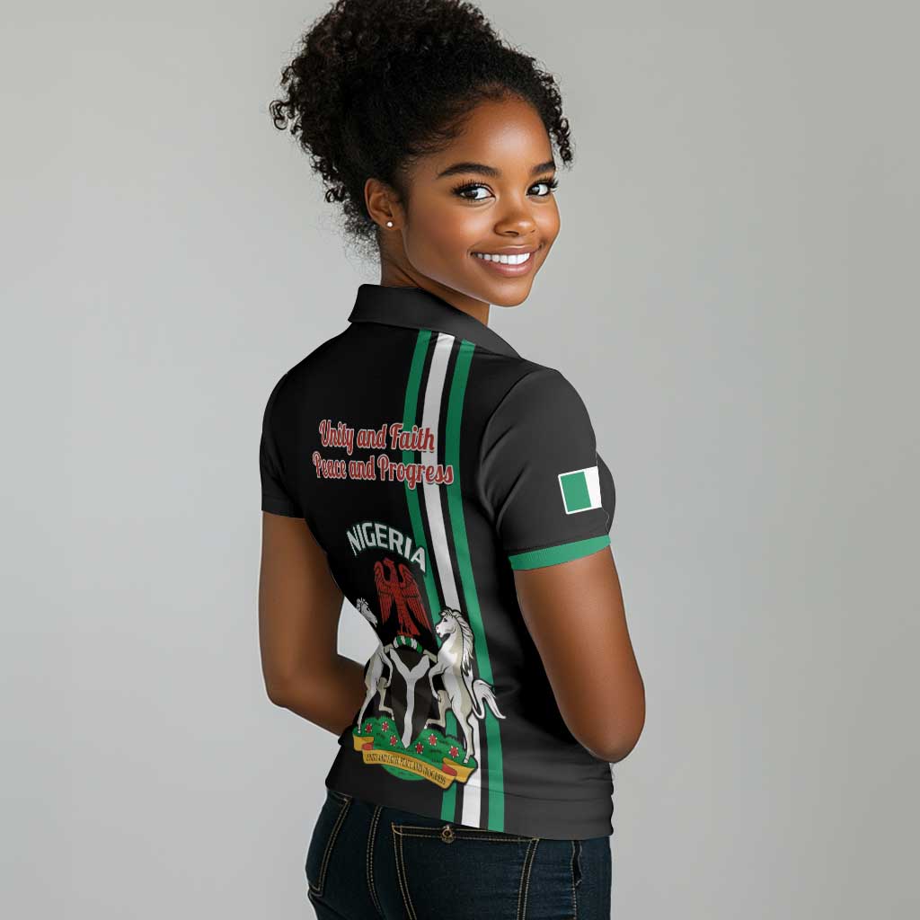 Nigeria Women Polo Shirt Nigeria Coat Of Arms Simple Style