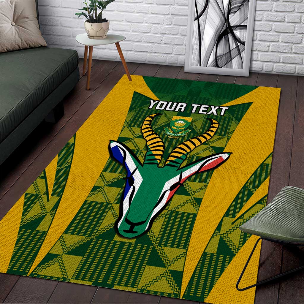 Pure Color Carpet Rugby Custom South Africa Rugby Area Rug Go Springboks Kente With Bokke by ...