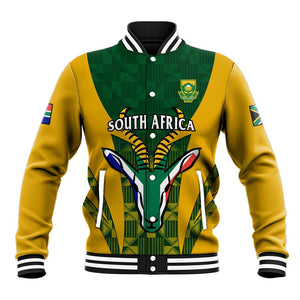 Custom South Africa Rugby Baseball Jacket Go Springboks Kente With Bokke LT14