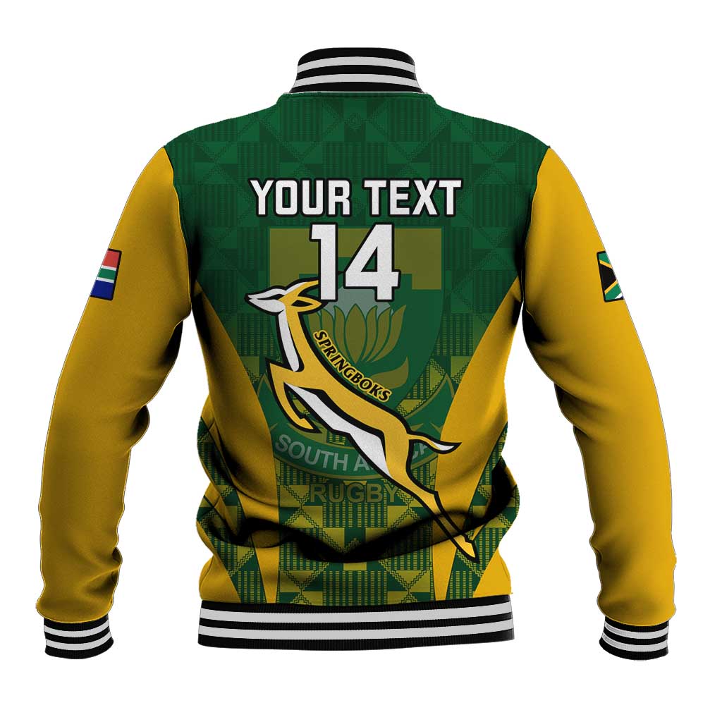 Custom South Africa Rugby Baseball Jacket Go Springboks Kente With Bokke LT14