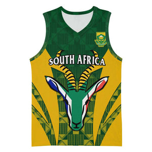 Custom South Africa Rugby Basketball Jersey Go Springboks Kente With Bokke - African Pride