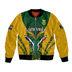Custom South Africa Rugby Bomber Jacket Go Springboks Kente With Bokke