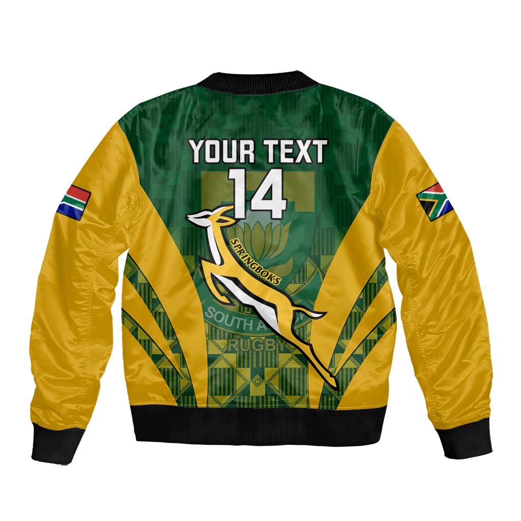 Custom South Africa Rugby Bomber Jacket Go Springboks Kente With Bokke