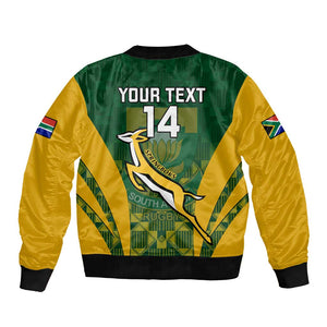 Custom South Africa Rugby Bomber Jacket Go Springboks Kente With Bokke