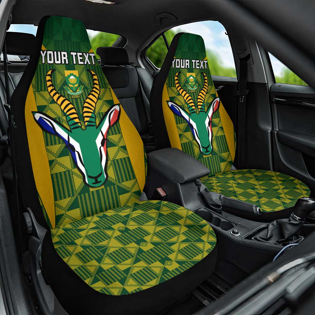 Springbok Driver Cover Custom South Africa Rugby Car Seat Cover Go Springboks Kente With Bokke ...
