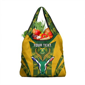 Custom South Africa Rugby Grocery Bag Go Springboks Kente With Bokke