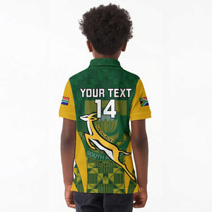 Custom South Africa Rugby Kid Polo Shirt Go Springboks Kente With Bokke