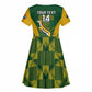 Custom South Africa Rugby Kid Short Sleeve Dress Go Springboks Kente With Bokke