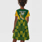 Custom South Africa Rugby Kid Short Sleeve Dress Go Springboks Kente With Bokke