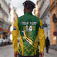 Custom South Africa Rugby Long Sleeve Button Shirt Go Springboks Kente With Bokke
