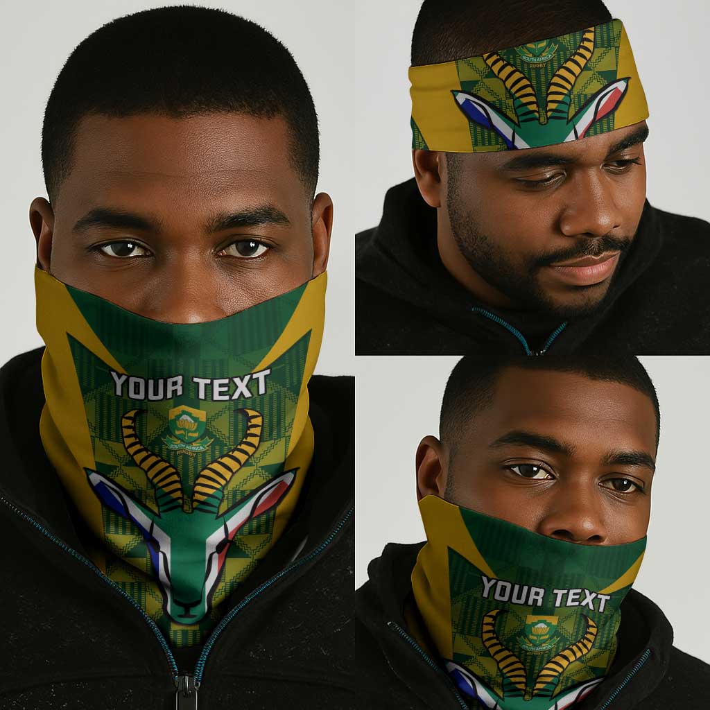 Custom South Africa Rugby Neck Gaiter Go Springboks Kente Bokke LT14