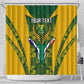 Custom South Africa Rugby Shower Curtain Go Springboks Kente With Bokke