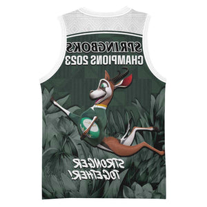 South Africa Rugby Basketball Jersey Springboks 4th Champions World Cup Proud Bokke - African Pride
