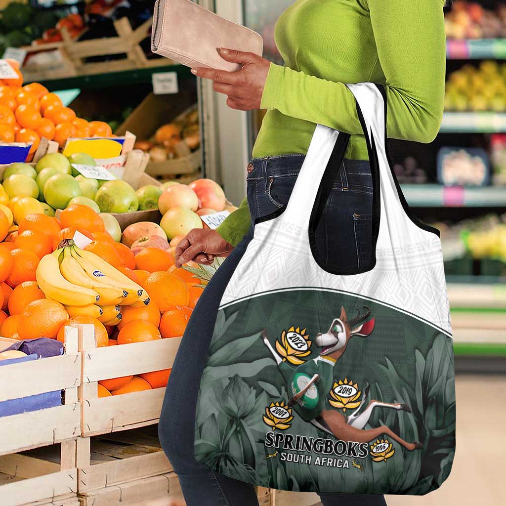 South Africa Rugby Grocery Bag Springboks 4th Champions World Cup Proud Bokke