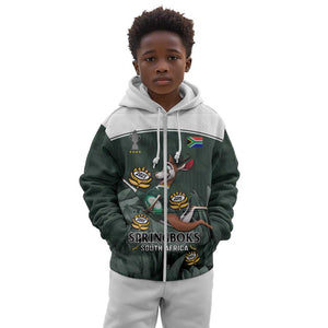 South Africa Rugby Kid Hoodie Springboks 4th Champions World Cup Proud Bokke