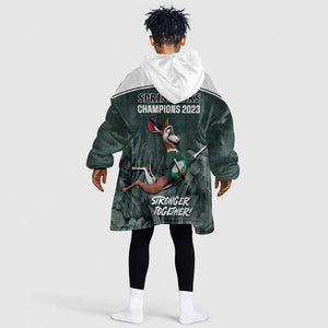 South Africa Rugby KId Wearable Blanket Hoodie Springboks 4th Champions World Cup Proud Bokke