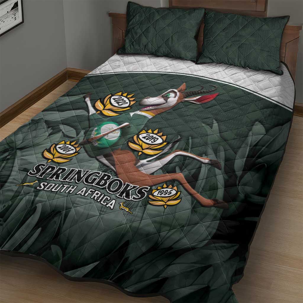 South Africa Rugby Quilt Bed Set Springboks 4th Champions World Cup Proud Bokke