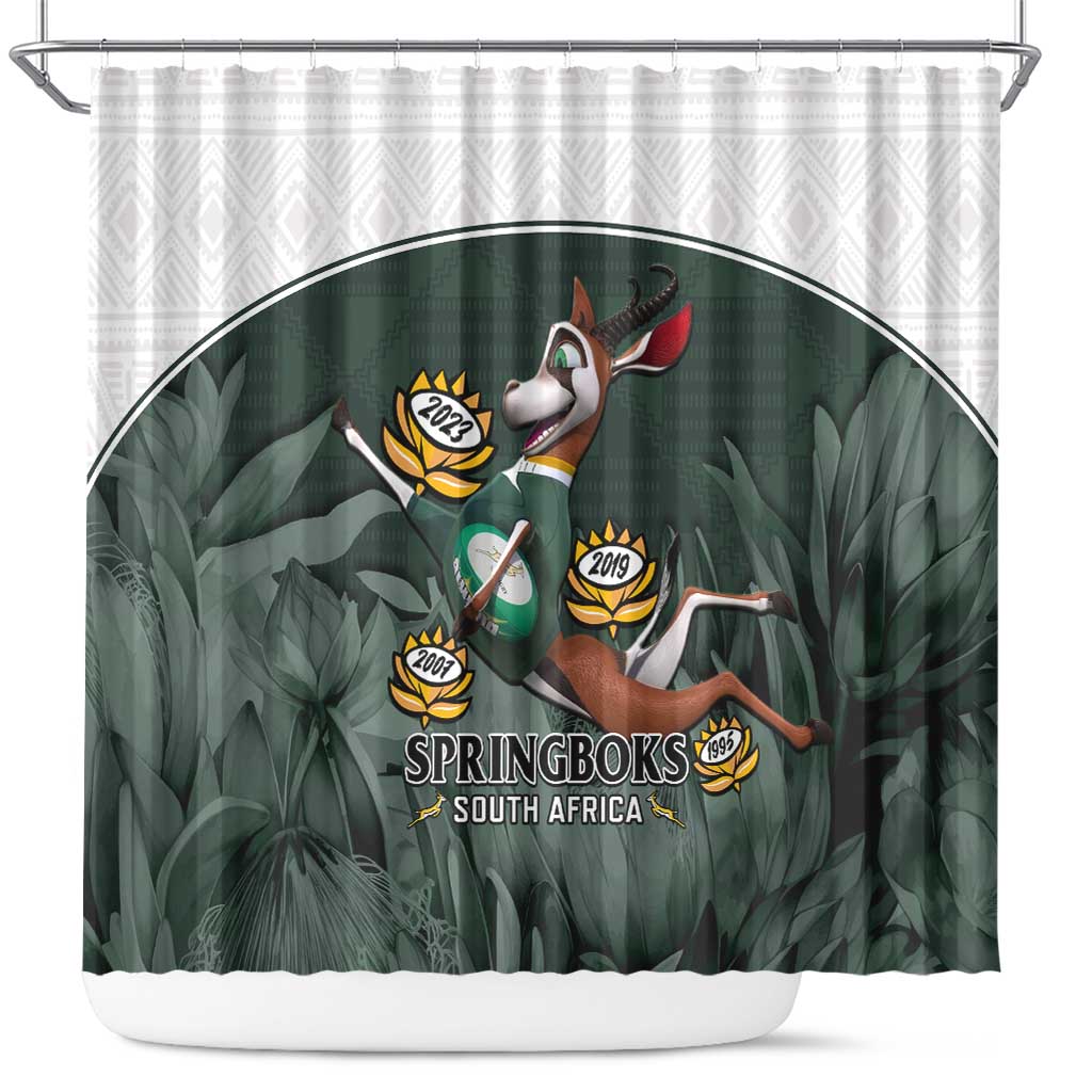 South Africa Rugby Shower Curtain Springboks 4th Champions World Cup Proud Bokke