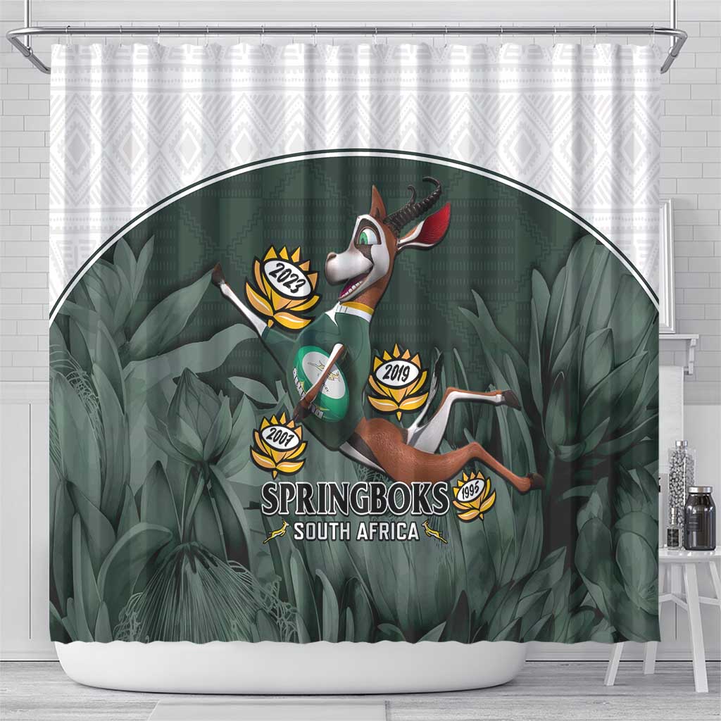 South Africa Rugby Shower Curtain Springboks 4th Champions World Cup Proud Bokke
